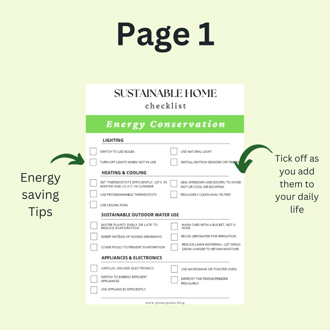 Energy Conservation Checklist – Planet Pulse